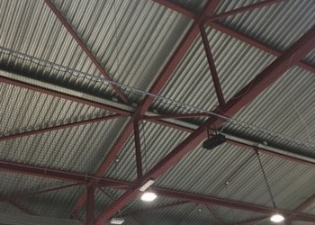 Scheidingsnet op rail Indoor Wielerbaan Amsterdam