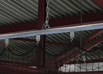 Scheidingsnet op rail Indoor Wielerbaan Amsterdam