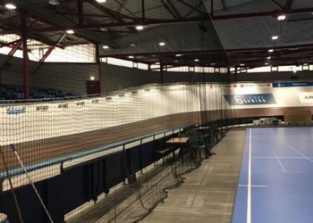 Scheidingsnet op rail Indoor Wielerbaan Amsterdam
