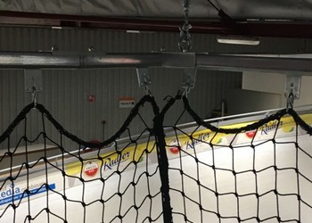 Scheidingsnet op rail Indoor Wielerbaan Amsterdam