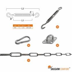 Bevestigingsset schaduwdoek Shadow Comfort vierkant M8
